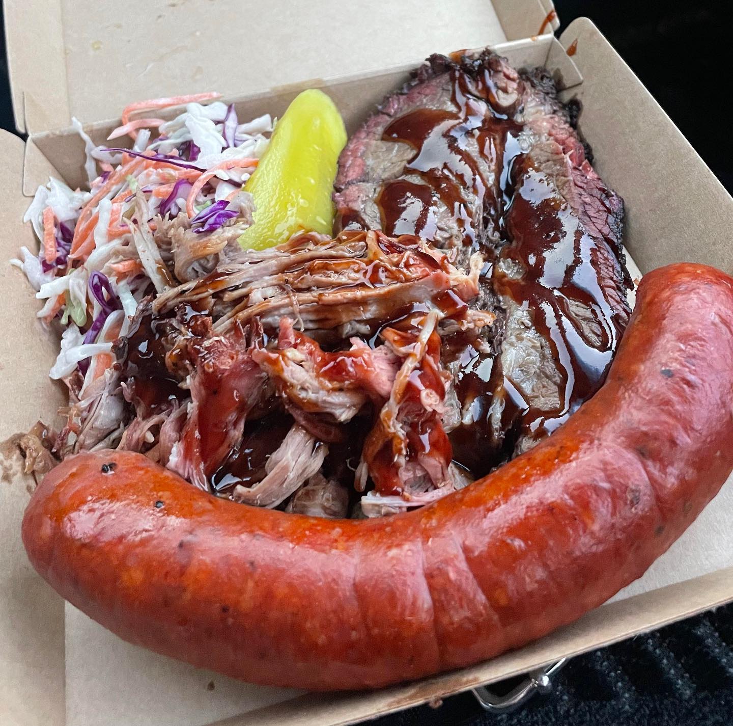 Food Truck meal of a range of meats from Fractured Wood BBQ Australia