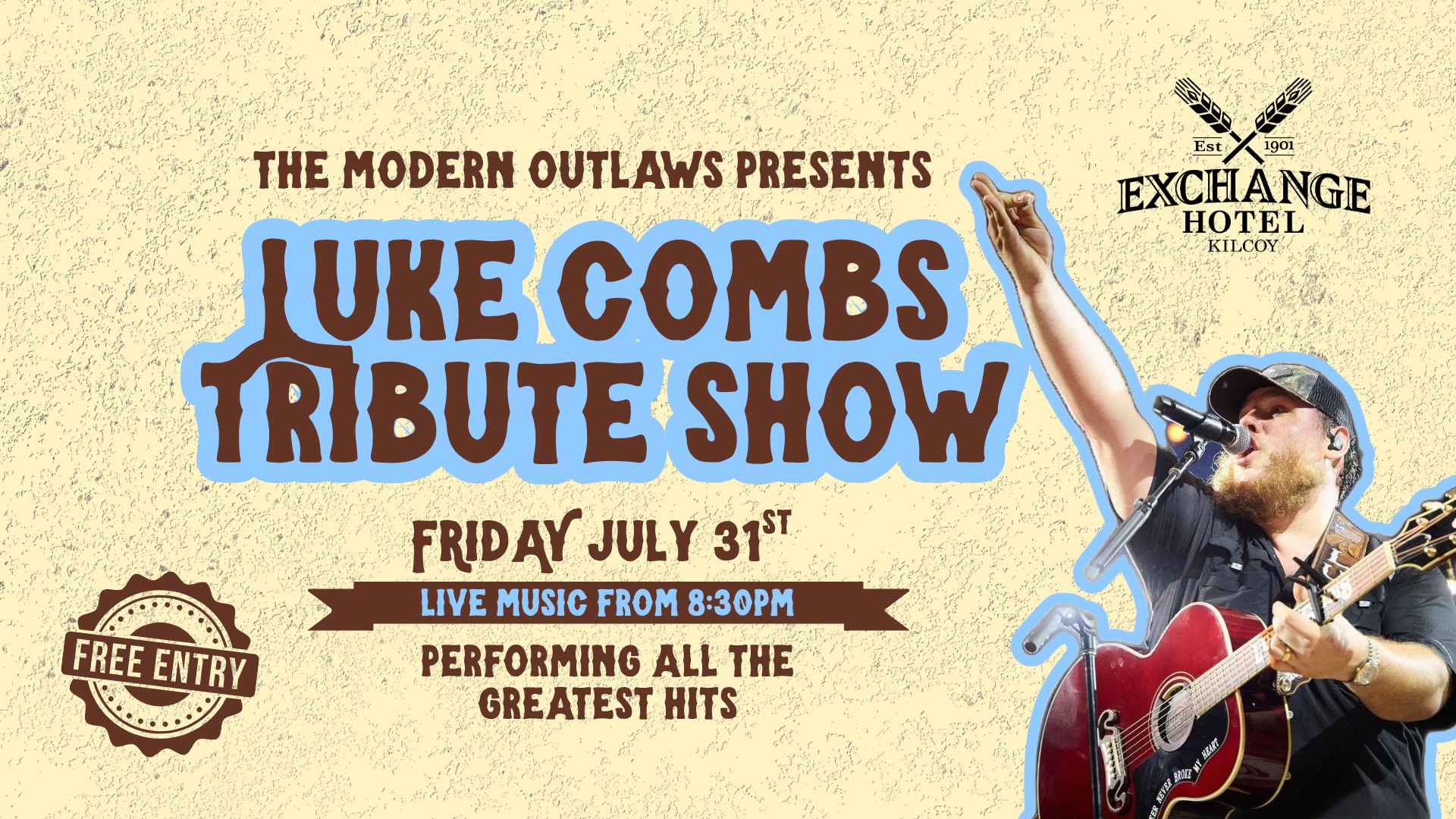 Poster for Luke Combs Tribute Show